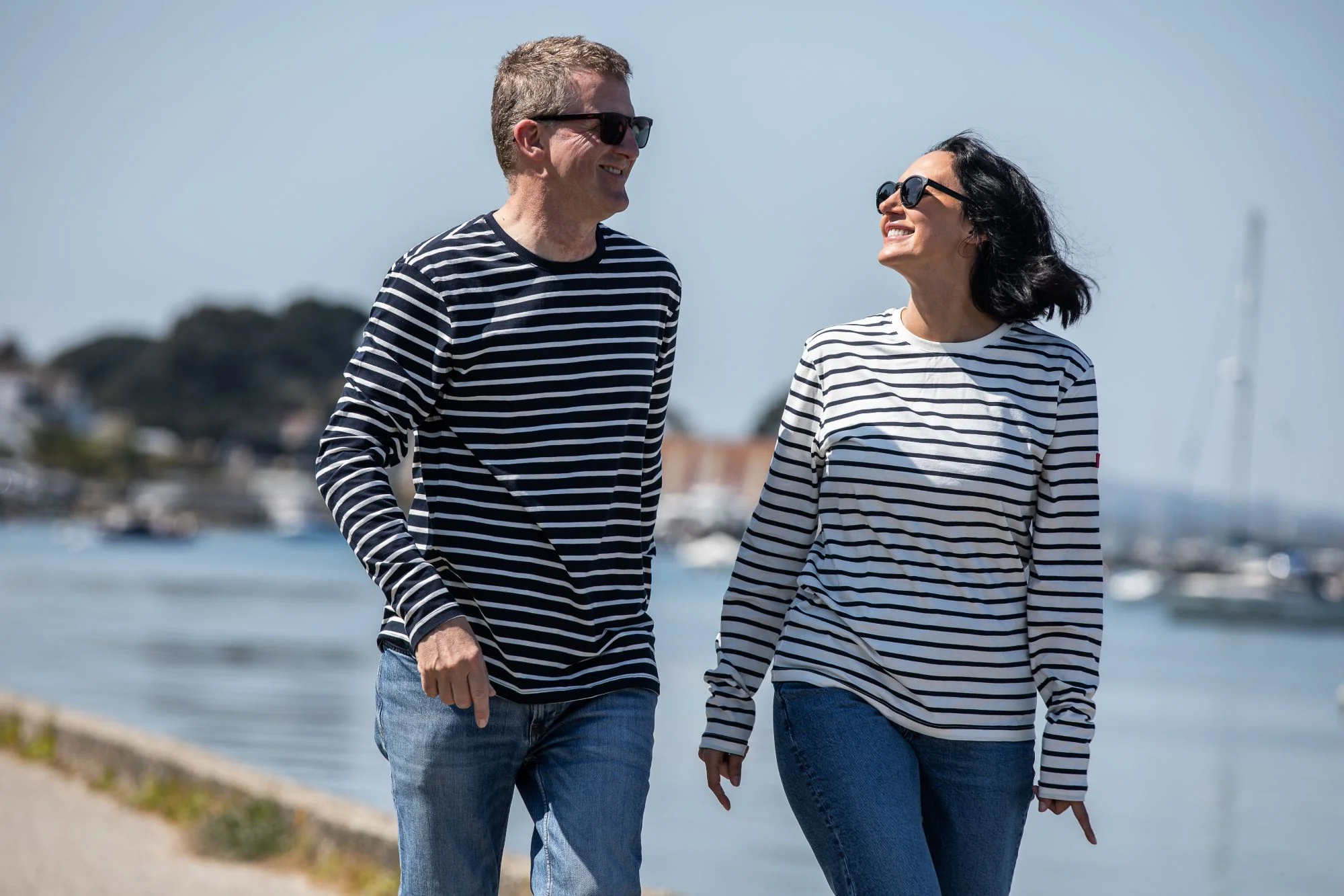 Arthur Beale Marina Cotton Striped T-shirt (Long Sleeve) - Image 2