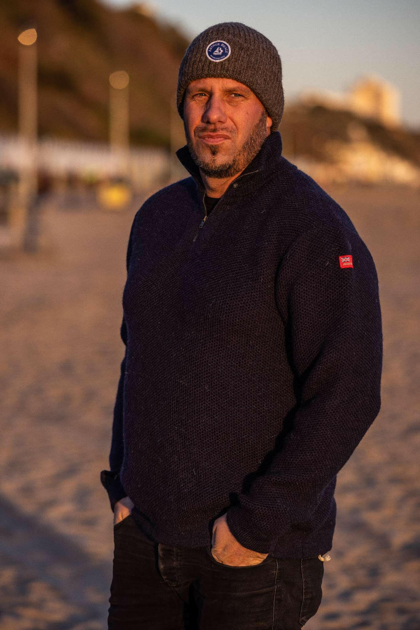 Arthur Beale Zip Neck Jumper - Image 5