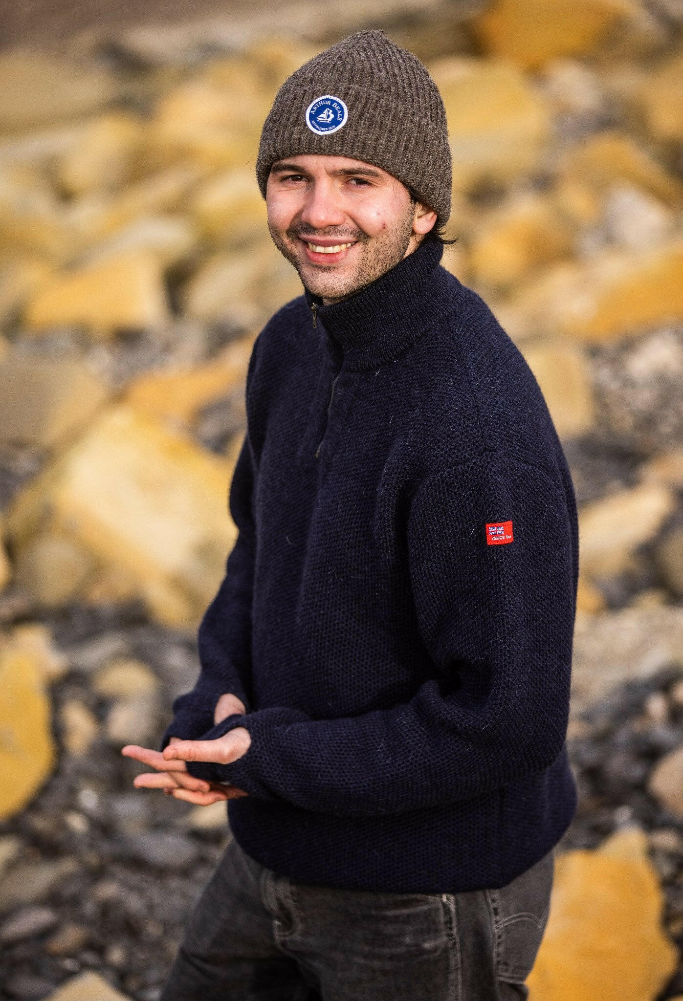 Arthur Beale Zip Neck Jumper - Image 7