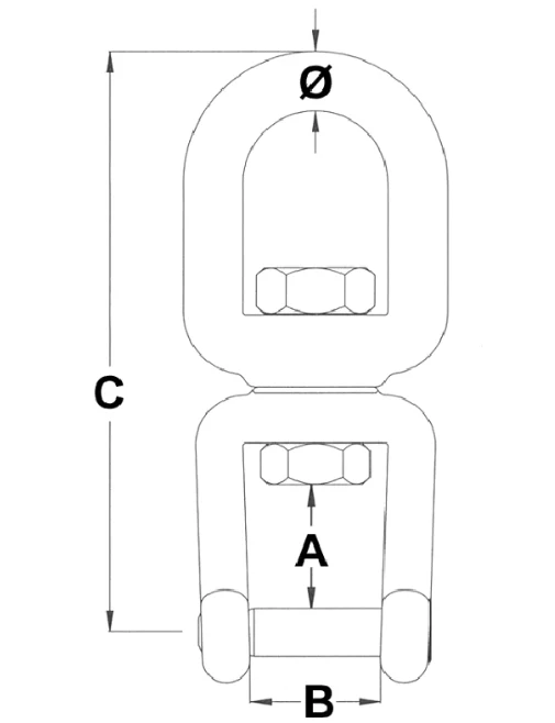 Stainless Steel Fork-Eye Allen Pin Swivel - Image 2