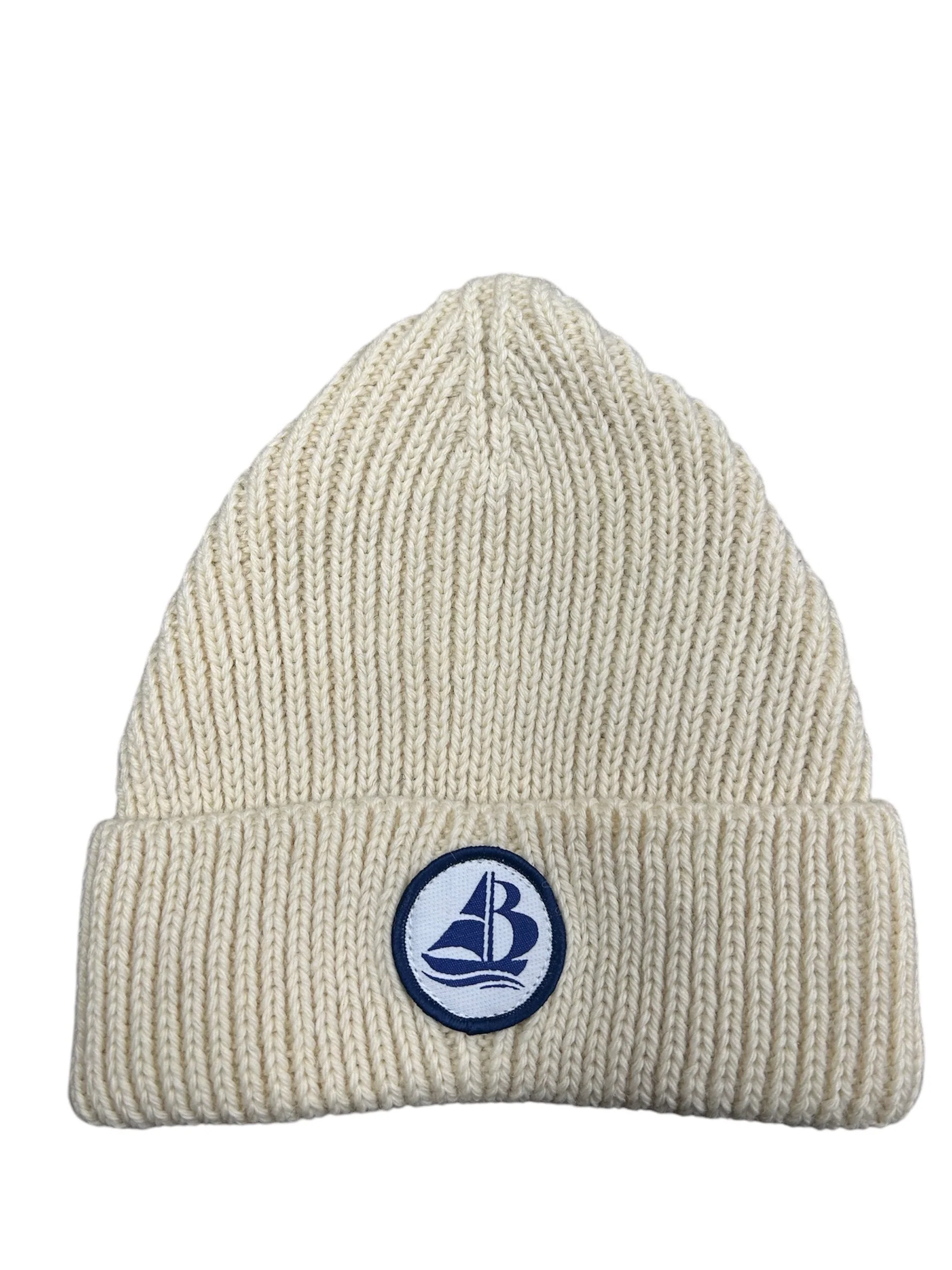 Ecru Arthur Beale White Badge Beanie Hat