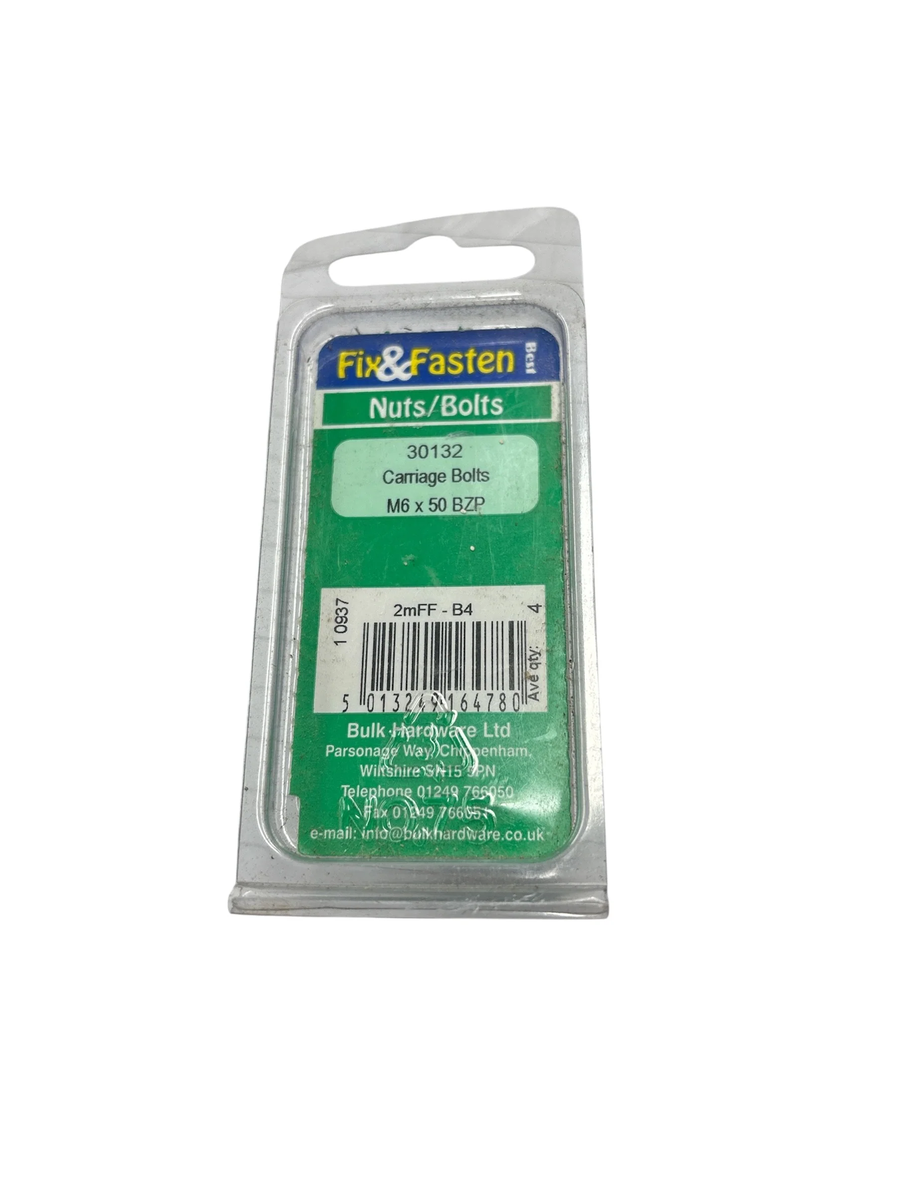 Fix&Fast Carriage Bolts + Nuts M6x50mm - Image 2