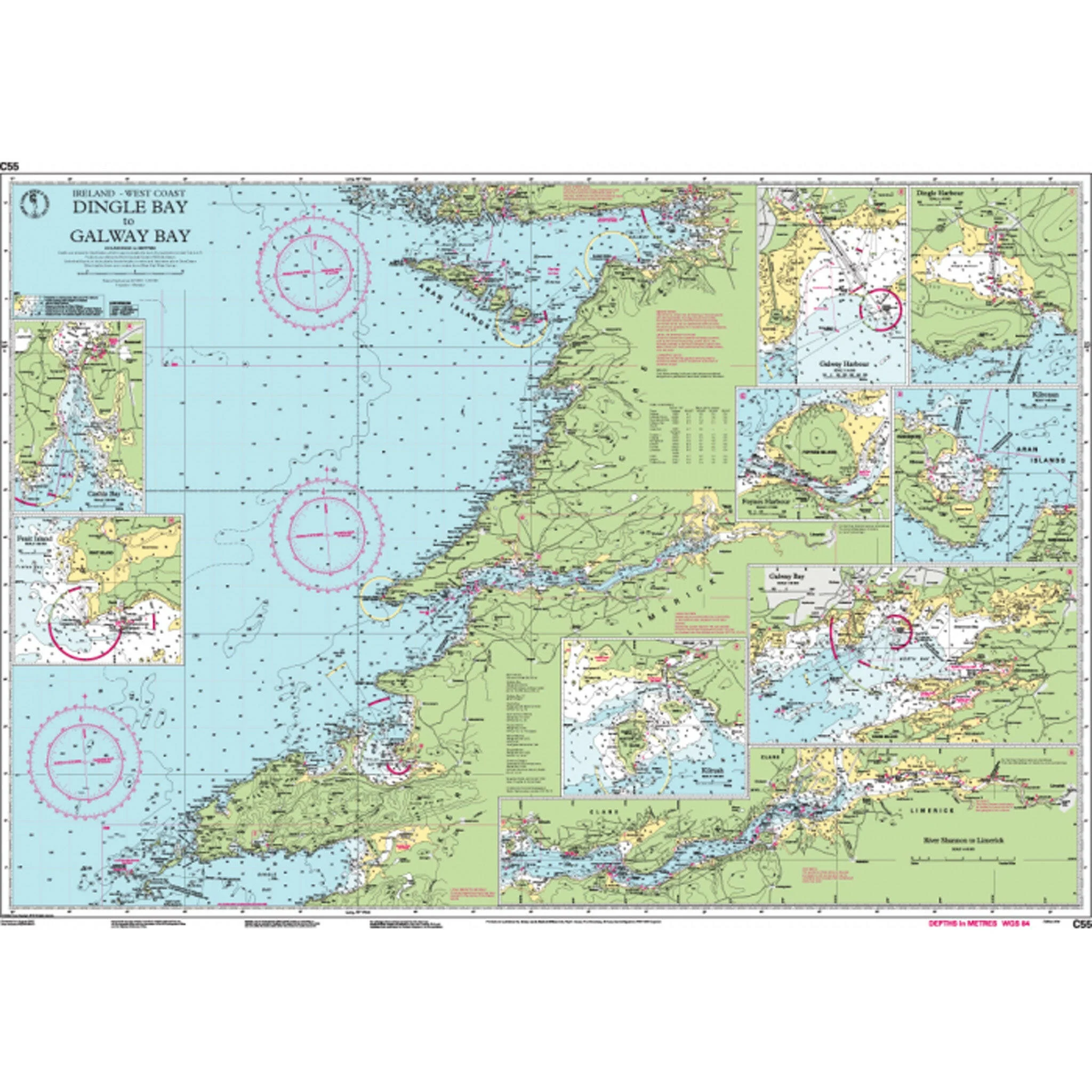 Imray Chart C55 Dingle Bay to Galway Bay Scale 1:200 000 (March 2021) - Image 2