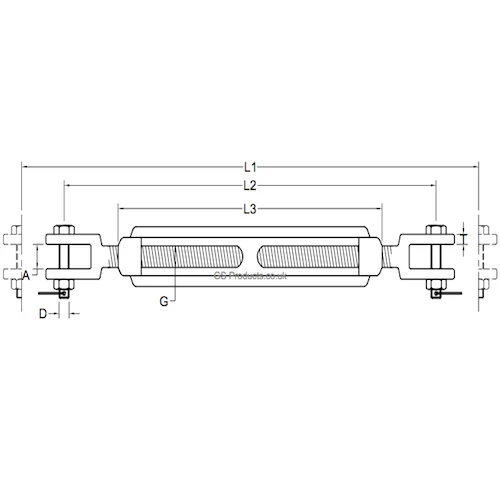 Jaw to Jaw Stainless Steel Turnbuckle Rigging Screw Open Body - Image 3