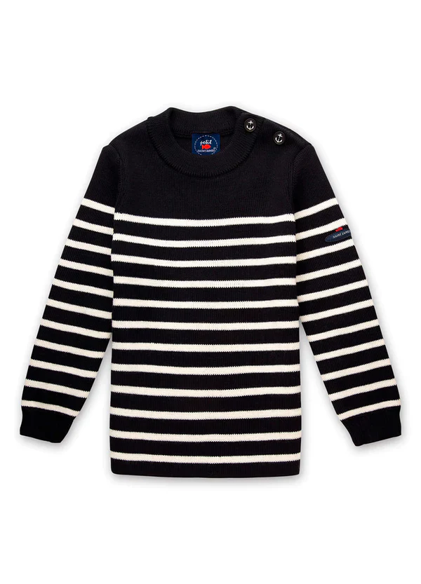 Saint James Moussaillon striped sailor jumper for kids - Image 3