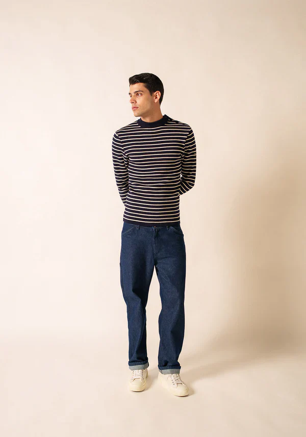 Saint James Matelot sailor jumper Marine/Ecru, Large